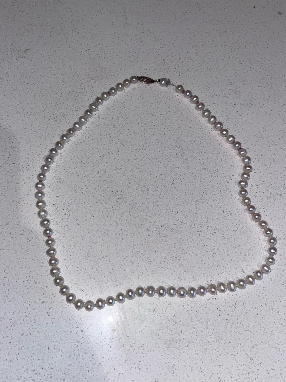Vintage freshwater cultured pearl necklace with a 10K gold clasp